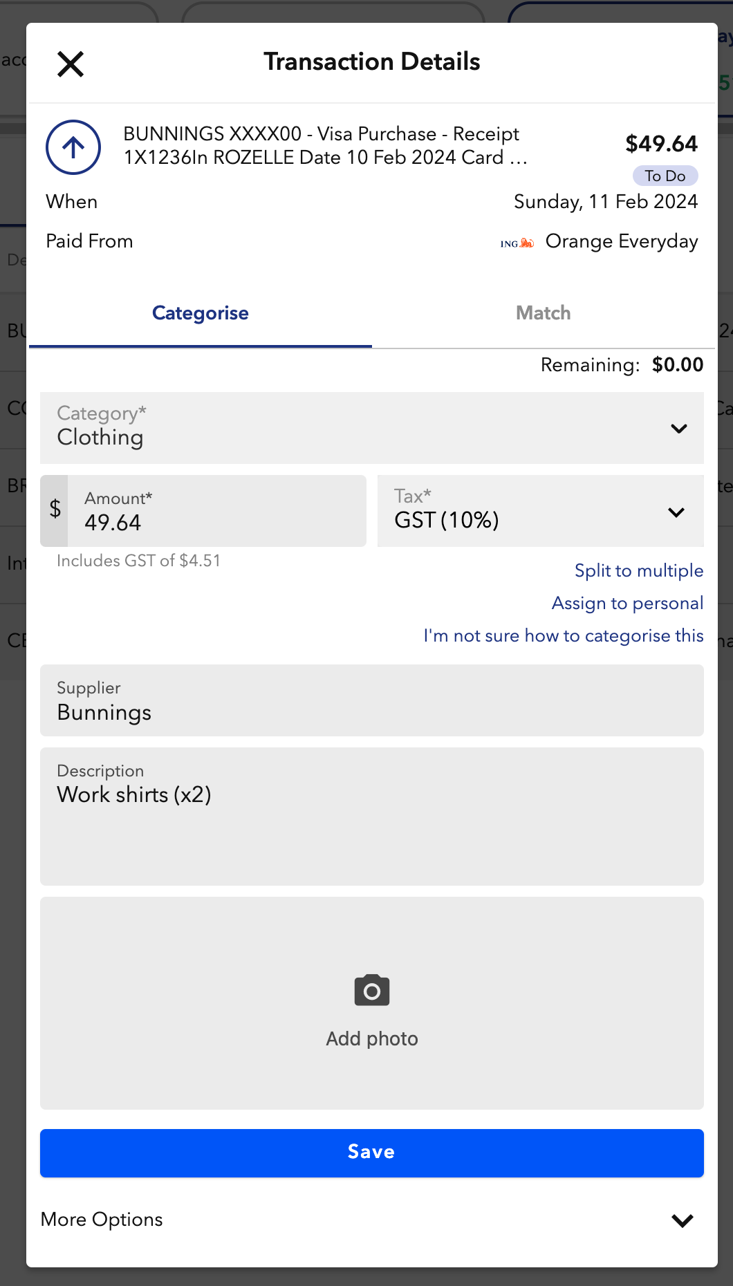 Matching and Categorising Bank Transactions – Support - Easy Payslip